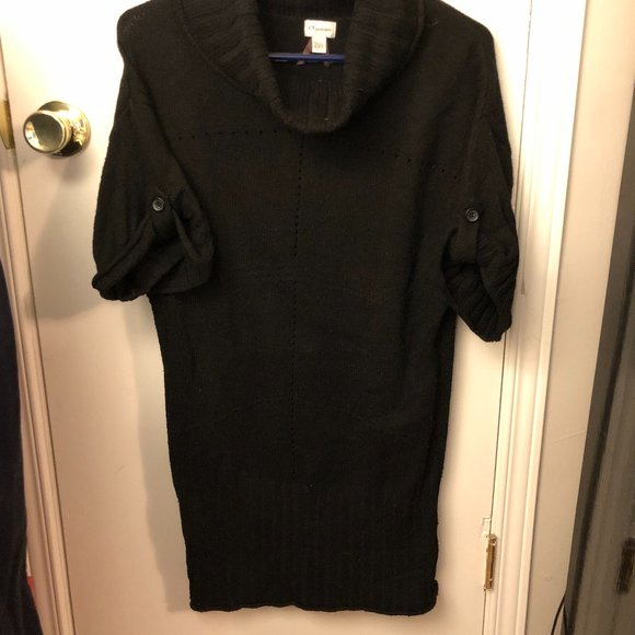 Black Knit Cowl Neck Tunic - Picture 2 of 10